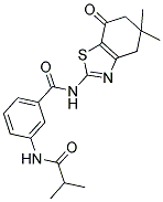 N-(5,5-DIMETHYL-7-OXO-4,5,6,7-TETRAHYDRO-1,3-BENZOTHIAZOL-2-YL)-3-(ISOBUTYRYLAMINO)BENZAMIDE 结构式