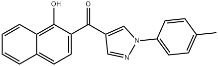 (1-HYDROXY-2-NAPHTHYL)[1-(4-METHYLPHENYL)-1H-PYRAZOL-4-YL]METHANONE 结构式