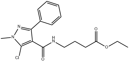 ETHYL 4-([(5-CHLORO-1-METHYL-3-PHENYL-1H-PYRAZOL-4-YL)CARBONYL]AMINO)BUTANOATE 结构式