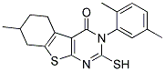 3-(2,5-DIMETHYL-PHENYL)-2-MERCAPTO-7-METHYL-5,6,7,8-TETRAHYDRO-3H-BENZO[4,5]THIENO[2,3-D]PYRIMIDIN-4-ONE 结构式