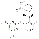 1-[2-[(4,6-DIMETHOXYPYRIMIDIN-2-YL)OXY]-6-FLUOROBENZAMIDO]CYCLOPENTANECARBOXYLIC ACID, METHYL ESTER 结构式