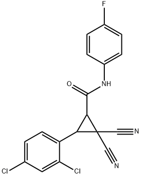 2,2-DICYANO-3-(2,4-DICHLOROPHENYL)-N-(4-FLUOROPHENYL)CYCLOPROPANECARBOXAMIDE 结构式