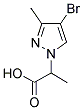 2-(4-溴-3-甲基吡唑-1-基)丙酸 结构式