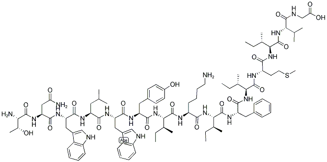 H-THR-ASN-TRP-LEU-TRP-TYR-ILE-LYS-ILE-PHE-ILE-MET-ILE-VAL-GLY-OH 结构式