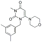 1-(3,5-DIMETHYLBENZYL)-3-METHYL-6-MORPHOLIN-4-YLPYRIMIDINE-2,4(1H,3H)-DIONE 结构式