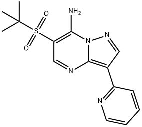 6-(TERT-BUTYLSULFONYL)-3-(2-PYRIDINYL)PYRAZOLO[1,5-A]PYRIMIDIN-7-AMINE 结构式