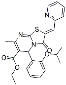 (Z)-ETHYL 5-(2-ISOPROPOXYPHENYL)-7-METHYL-3-OXO-2-(PYRIDIN-2-YLMETHYLENE)-3,5-DIHYDRO-2H-THIAZOLO[3,2-A]PYRIMIDINE-6-CARBOXYLATE 结构式