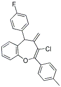 3-CHLORO-5-(4-FLUOROPHENYL)-4-METHYLENE-2-(4-METHYLPHENYL)-4,5-DIHYDRO-1-BENZOXEPINE 结构式