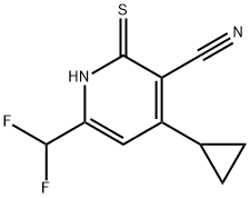 4-环丙基-6-(二氟甲基)-2-巯基烟腈 结构式