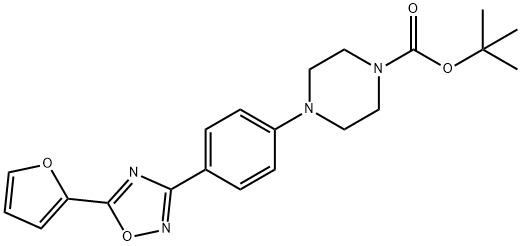 TERT-BUTYL 4-(4-[5-(2-FURYL)-1,2,4-OXADIAZOL-3-YL]PHENYL)TETRAHYDRO-1(2H)-PYRAZINECARBOXYLATE 结构式