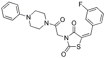 (5E)-5-(3-Fluorobenzylidene)-3-[2-oxo-2-(4-phenylpiperazin-1-yl)ethyl]-1,3-thiazolidine-2,4-dione 结构式