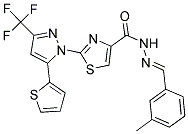 N'-[(1E)-(3-METHYLPHENYL)METHYLENE]-2-[5-THIEN-2-YL-3-(TRIFLUOROMETHYL)-1H-PYRAZOL-1-YL]-1,3-THIAZOLE-4-CARBOHYDRAZIDE 结构式