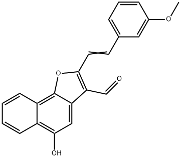 5-HYDROXY-2-(3-METHOXYSTYRYL)NAPHTHO[1,2-B]FURAN-3-CARBALDEHYDE 结构式