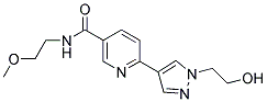 6-[1-(2-HYDROXYETHYL)-1H-PYRAZOL-4-YL]-N-(2-METHOXYETHYL)NICOTINAMIDE 结构式