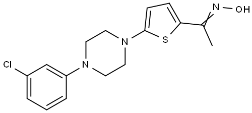 1-(5-[4-(3-Chlorophenyl)piperazino]-2-thienyl)-1-ethanone oxime 结构式