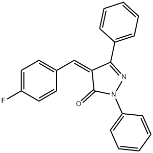 4-[(Z)-(4-FLUOROPHENYL)METHYLIDENE]-1,3-DIPHENYL-1H-PYRAZOL-5-ONE 结构式