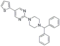 2-(4-BENZHYDRYL-PIPERAZIN-1-YL)-5-THIOPHEN-2-YL-PYRIMIDINE 结构式