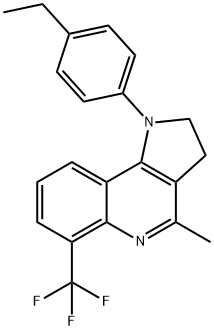 1-(4-ETHYLPHENYL)-4-METHYL-6-(TRIFLUOROMETHYL)-2,3-DIHYDRO-1H-PYRROLO[3,2-C]QUINOLINE 结构式