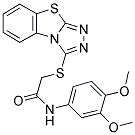 N-(3,4-DIMETHOXYPHENYL)-2-([1,2,4]TRIAZOLO[3,4-B][1,3]BENZOTHIAZOL-3-YLTHIO)ACETAMIDE 结构式