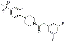 1-[(3,5-DIFLUOROPHENYL)ACETYL]-4-[2-FLUORO-4-(METHYLSULFONYL)PHENYL]PIPERAZINE 结构式