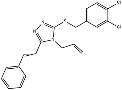 4-ALLYL-3-[(3,4-DICHLOROBENZYL)SULFANYL]-5-[(E)-2-PHENYLETHENYL]-4H-1,2,4-TRIAZOLE 结构式