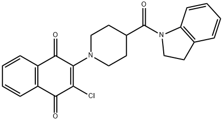2-Chloro-3-[4-(2,3-dihydro-1H-indol-1-ylcarbonyl)piperidino]naphthoquinone 结构式