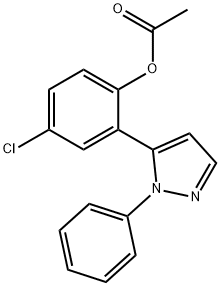 5-(5-氯-2-羟基苯基)-1-苯基吡唑乙酸酯 结构式