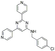 N-(4-CHLOROBENZYL)-2,6-DIPYRIDIN-4-YLPYRIMIDIN-4-AMINE 结构式