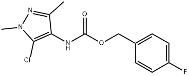 4-Fluorobenzyl N-(5-chloro-1,3-dimethyl-1H-pyrazol-4-yl)carbamate 结构式