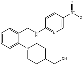 [1-(2-([(5-Nitro-2-pyridinyl)amino]methyl)phenyl)-4-piperidinyl]methanol 结构式