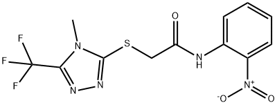 2-([4-METHYL-5-(TRIFLUOROMETHYL)-4H-1,2,4-TRIAZOL-3-YL]SULFANYL)-N-(2-NITROPHENYL)ACETAMIDE 结构式