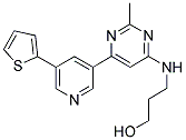3-([2-METHYL-6-(5-THIEN-2-YLPYRIDIN-3-YL)PYRIMIDIN-4-YL]AMINO)PROPAN-1-OL 结构式