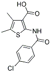 2-[(4-CHLOROBENZOYL)AMINO]-4,5-DIMETHYLTHIOPHENE-3-CARBOXYLIC ACID 结构式