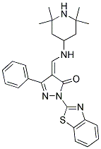 2-BENZOTHIAZOL-2-YL-5-PHENYL-4-[(2,2,6,6-TETRAMETHYL-PIPERIDIN-4-YLAMINO)-METHYLENE]-2,4-DIHYDRO-PYRAZOL-3-ONE 结构式