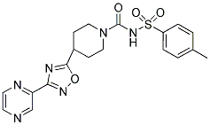 N-((4-METHYLPHENYL)SULFONYL)-4-[3-(PYRAZIN-2-YL)-1,2,4-OXADIAZOL-5-YL]PIPERIDINE-1-CARBOXAMIDE 结构式