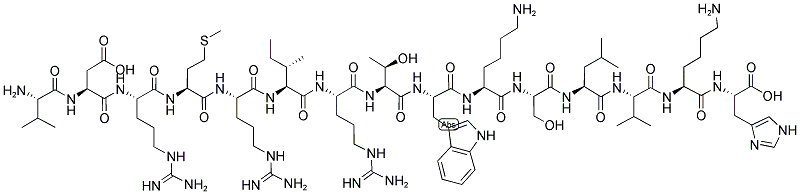 H-VAL-ASP-ARG-MET-ARG-ILE-ARG-THR-TRP-LYS-SER-LEU-VAL-LYS-HIS-OH 结构式