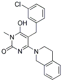 5-(3-CHLOROBENZYL)-4-(3,4-DIHYDROISOQUINOLIN-2(1H)-YL)-6-HYDROXY-1-METHYLPYRIMIDIN-2(1H)-ONE 结构式