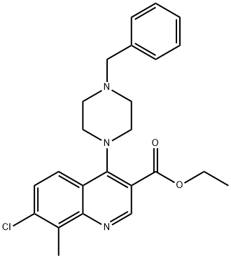 Ethyl4-(4-benzylpiperazin-1-yl)-7-chloro-8-methylquinoline-3-carboxylate