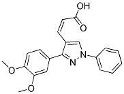 (Z)-3-[3-(3,4-DIMETHOXYPHENYL)-1-PHENYL-1H-PYRAZOL-4-YL]-2-PROPENOIC ACID 结构式
