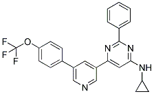 CYCLOPROPYL-(2-PHENYL-6-[5-(4-TRIFLUOROMETHOXY-PHENYL)-PYRIDIN-3-YL]-PYRIMIDIN-4-YL)-AMINE 结构式