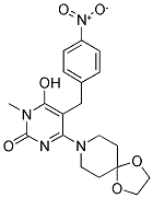 4-(1,4-DIOXA-8-AZA-SPIRO[4.5]DEC-8-YL)-6-HYDROXY-1-METHYL-5-(4-NITRO-BENZYL)-1H-PYRIMIDIN-2-ONE 结构式