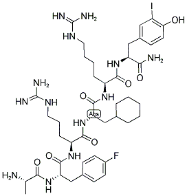 H-ALA-PHE(4-FLUORO)-ARG-CHA-HOMOARG-TYR(3-IODO)-NH2 结构式