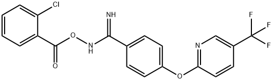 2-AMINO-1-AZA-2-(4-(5-(TRIFLUOROMETHYL)(2-PYRIDYLOXY))PHENYL)VINYL 2-CHLOROBENZOATE 结构式