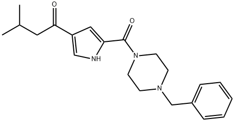 1-(5-[(4-BENZYLPIPERAZINO)CARBONYL]-1H-PYRROL-3-YL)-3-METHYL-1-BUTANONE 结构式