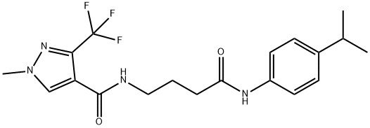 N-[4-(4-ISOPROPYLANILINO)-4-OXOBUTYL]-1-METHYL-3-(TRIFLUOROMETHYL)-1H-PYRAZOLE-4-CARBOXAMIDE 结构式