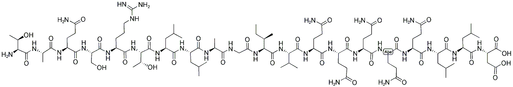 H-THR-ALA-GLN-SER-ARG-THR-LEU-LEU-ALA-GLY-ILE-VAL-GLN-GLN-GLN-GLN-GLN-LEU-LEU-ASP-OH 结构式