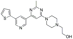 2-(4-[2-METHYL-6-(5-THIEN-2-YLPYRIDIN-3-YL)PYRIMIDIN-4-YL]PIPERAZIN-1-YL)ETHANOL 结构式