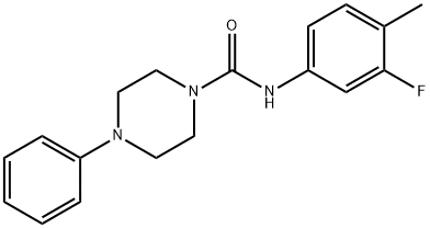 N-(3-FLUORO-4-METHYLPHENYL)(4-PHENYLPIPERAZINYL)FORMAMIDE 结构式
