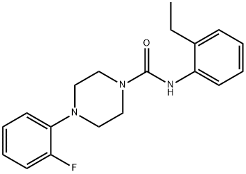 N-(2-ETHYLPHENYL)(4-(2-FLUOROPHENYL)PIPERAZINYL)FORMAMIDE 结构式