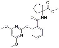 1-[2-[(4,6-DIMETHOXYPYRIMIDIN-2-YL)OXY]BENZAMIDO]CYCLOPENTANE CARBOXYLIC ACID, METHYL ESTER 结构式